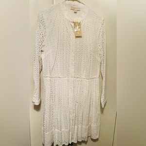 Michael kors eyelet summer white dress size 12